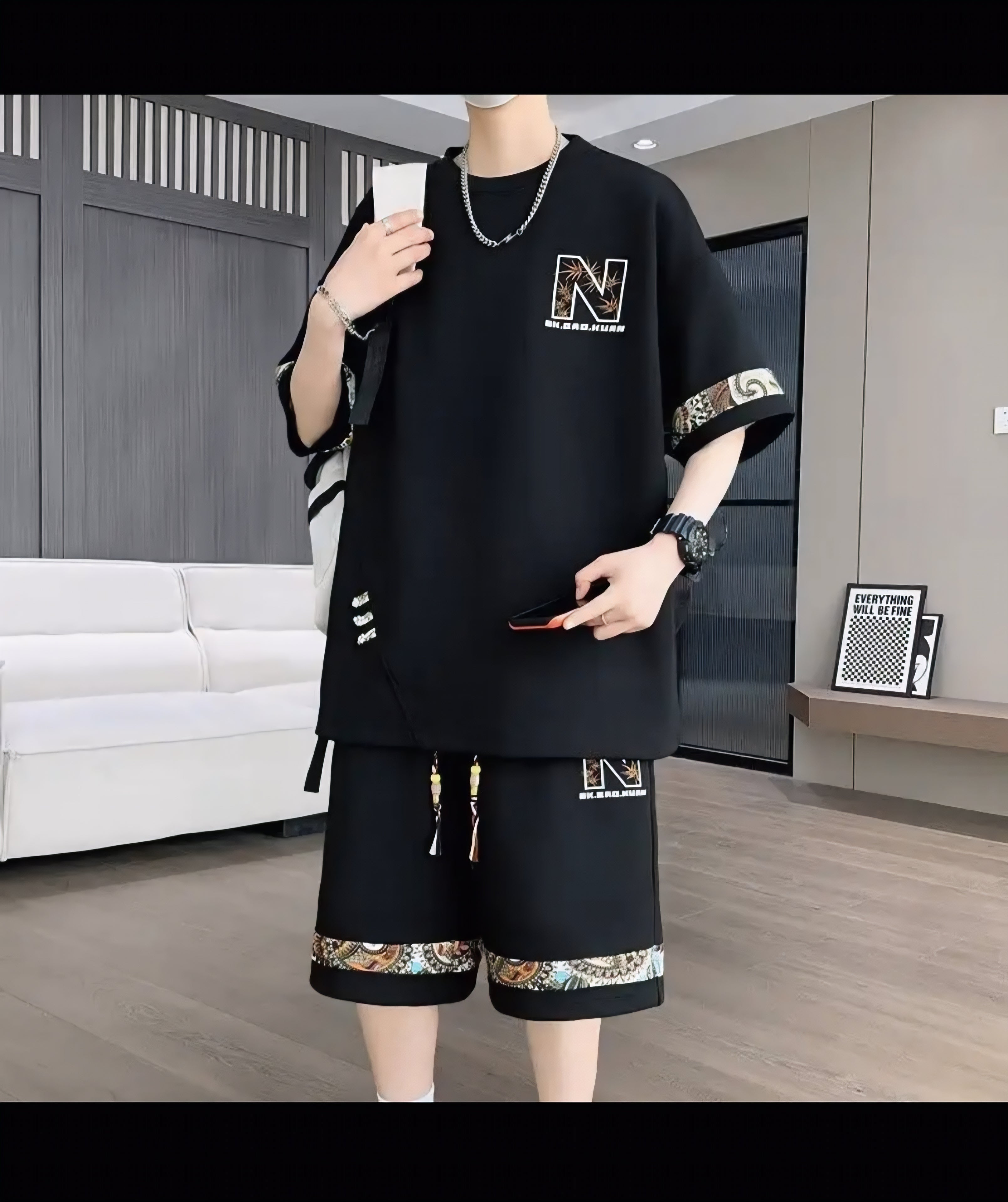 Men’s Premium Two-Piece Summer Set – Oversized T-Shirt & Shorts (Urban Streetwear)