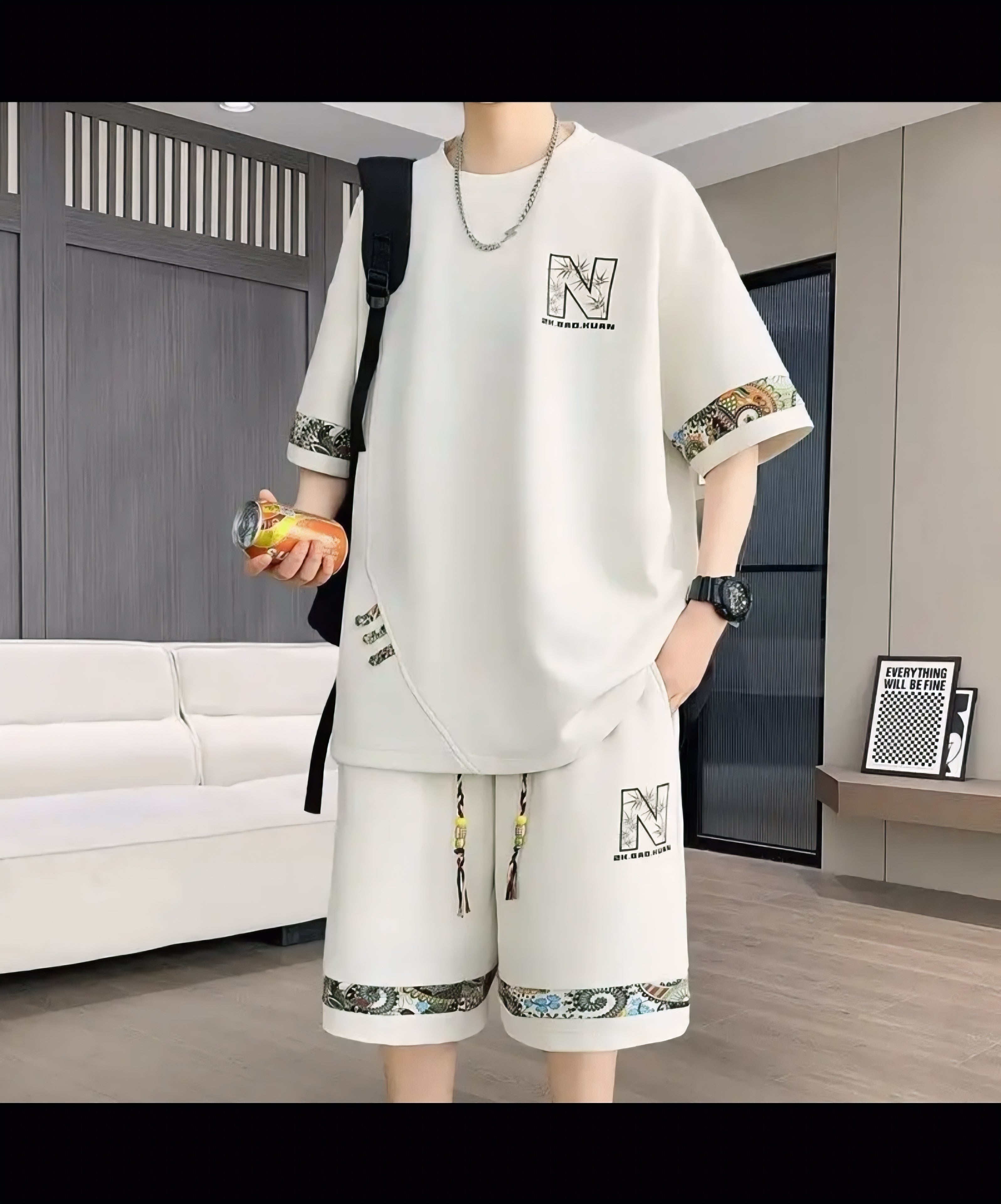 Men’s Premium Two-Piece Summer Set – Oversized T-Shirt & Shorts (Urban Streetwear)