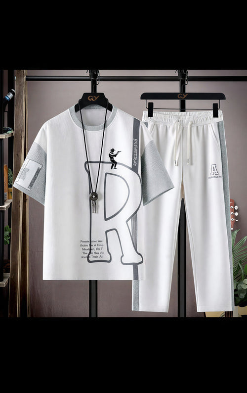 Men’s Premium Graphic Co-Ord Set – Stylish T-Shirt + Jogger Pants Combo